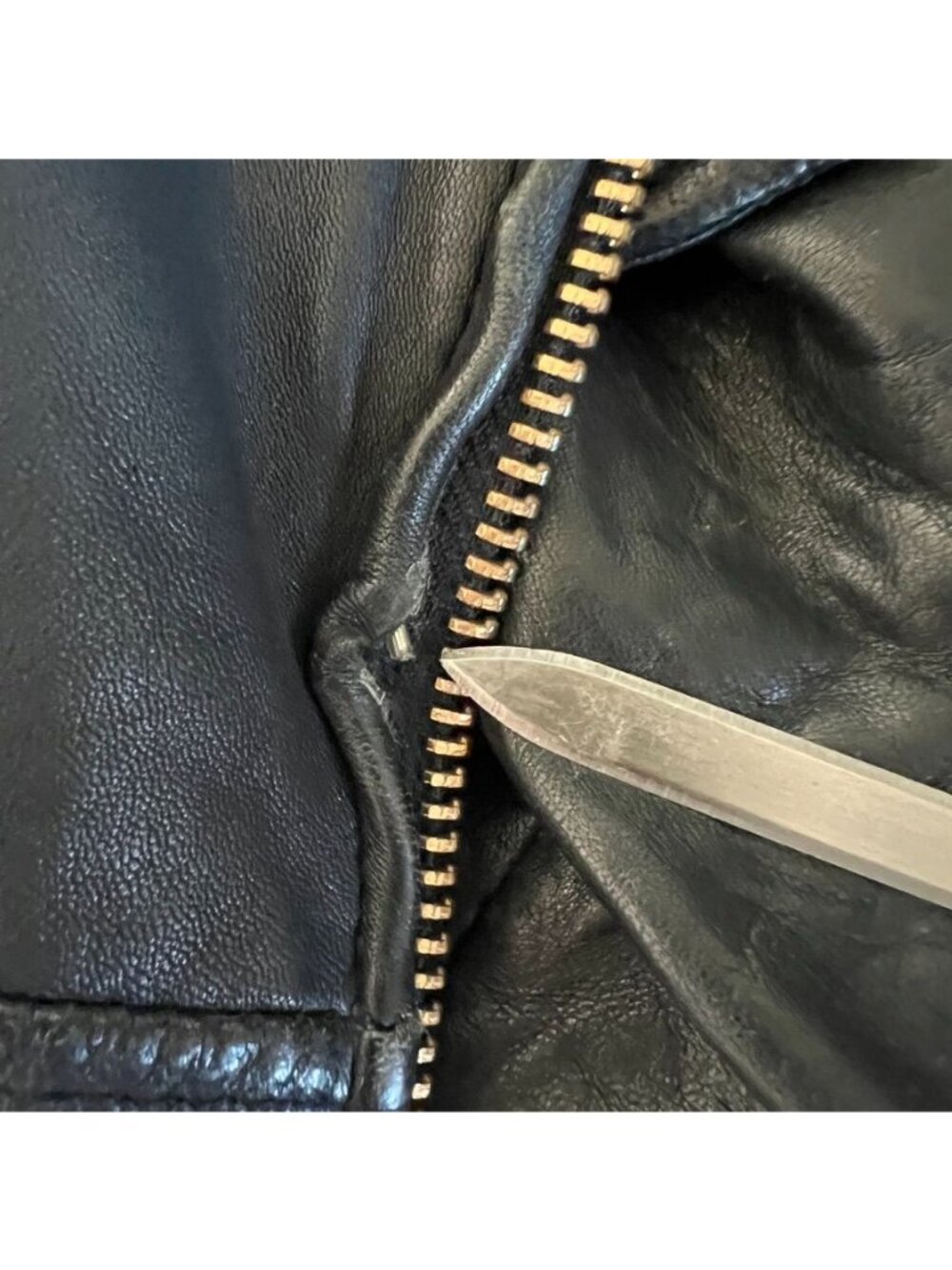 Zara Black Lamb Leather Moto Jacket Gold Hardware Quilted Biker Womens Sz Large - Picture 14 of 16